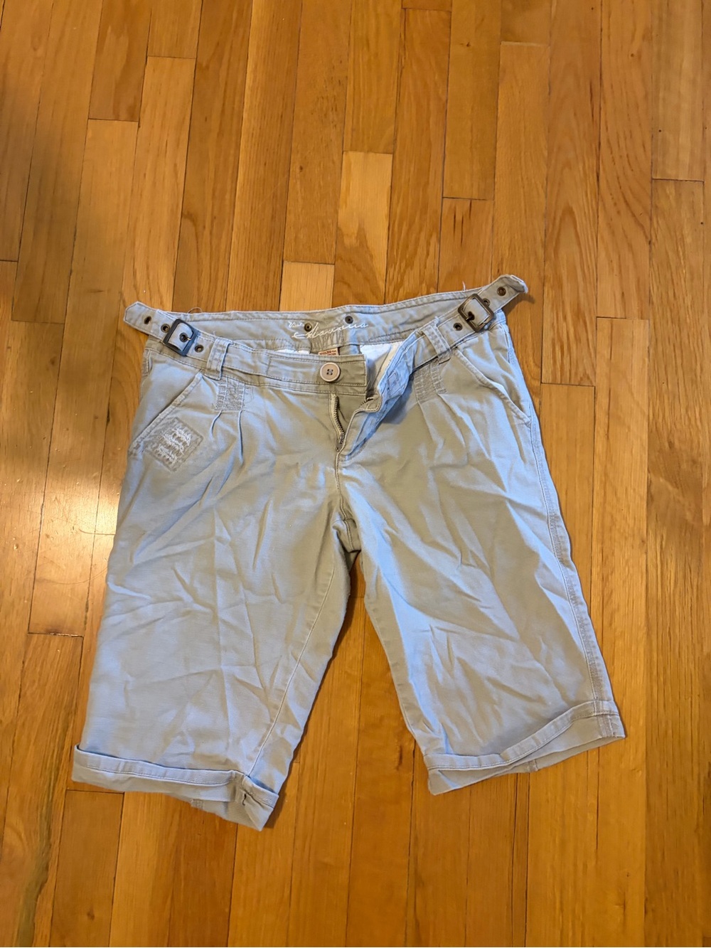 Vintage Havana Light Tan Belted Bermuda Shorts